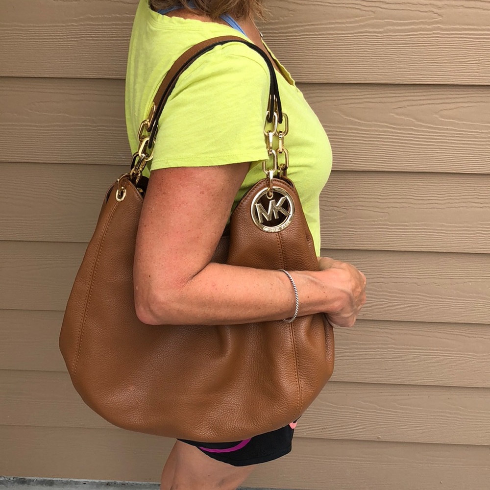 Michael Kors Large Shoulder Tote Leather, Camel